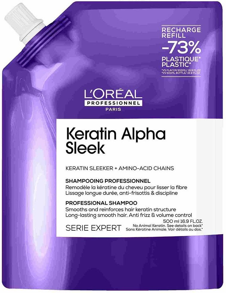 L'Oréal Professionnel Paris Keratin Alpha Sleek Shampoo Refill 500 ml