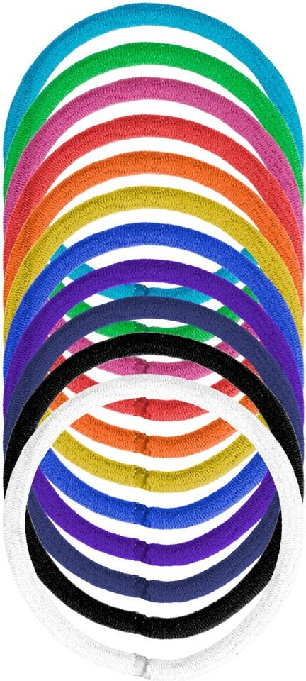 Denman Zopfgummis 4 mm, 18er Karte, bunt sortiert