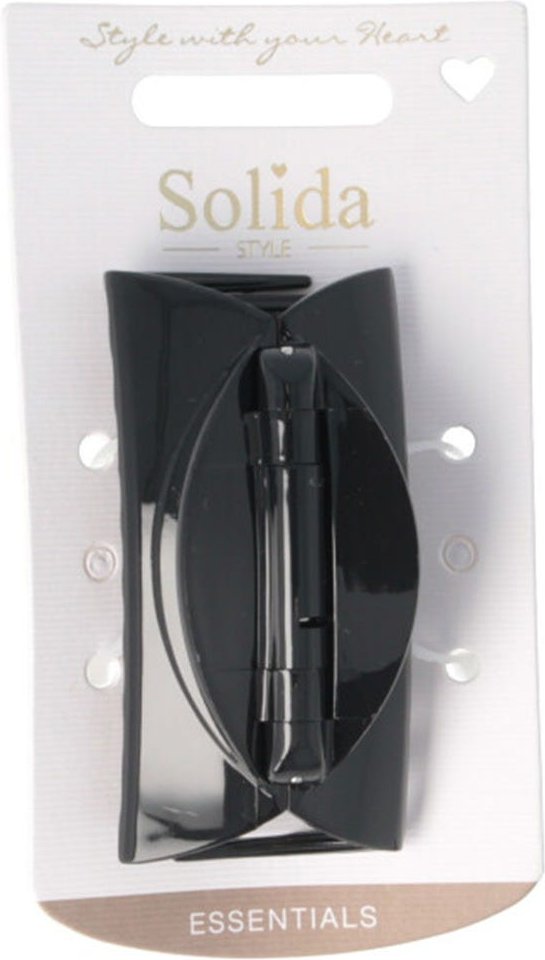Solida Haarklammer schwarz flach klein shiny