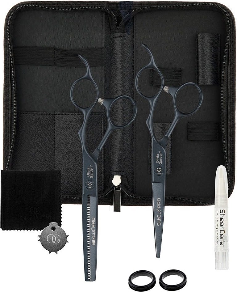 Olivia Garden SilkCut PRO Charcoal 2er Scherenset