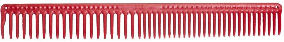 JRL Professional Long Round Tooth Cutting Comb 9" red