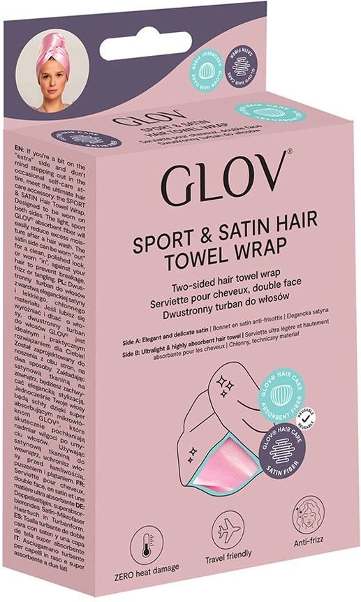 GLOV Sport and Satin Hair Towel Wrap - Pink