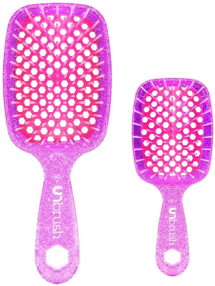 UNbrush Glitter Duo Set Rosenquarz Rosa