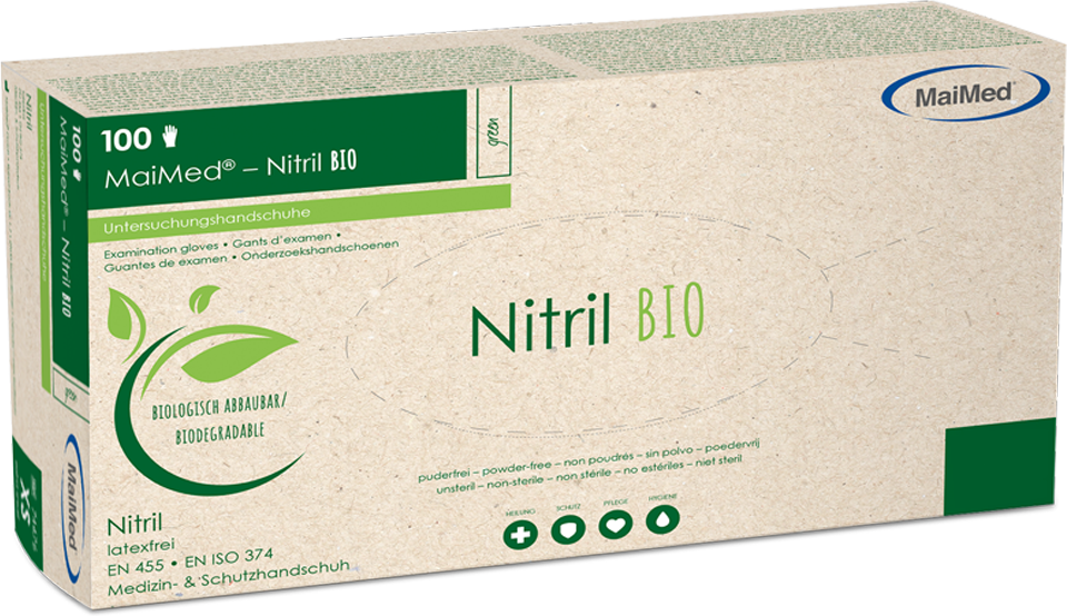 Thumbnail - MaiMed-Nitril BIO Größe S unsteril 100 Stück/Box