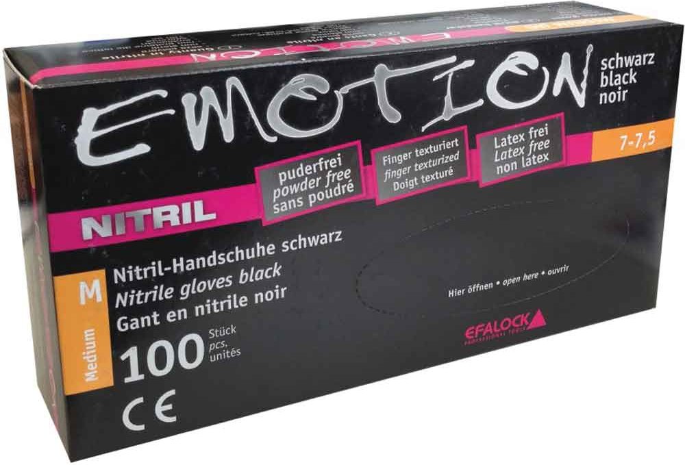 Efalock Nitril Handschuhe M schwarz 100 Stück