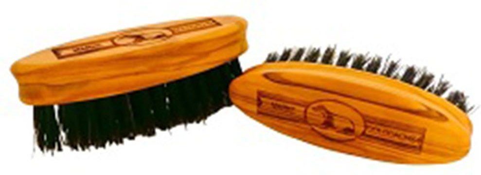 Golddachs Bartbürste aus Olivenholz 5 reihig