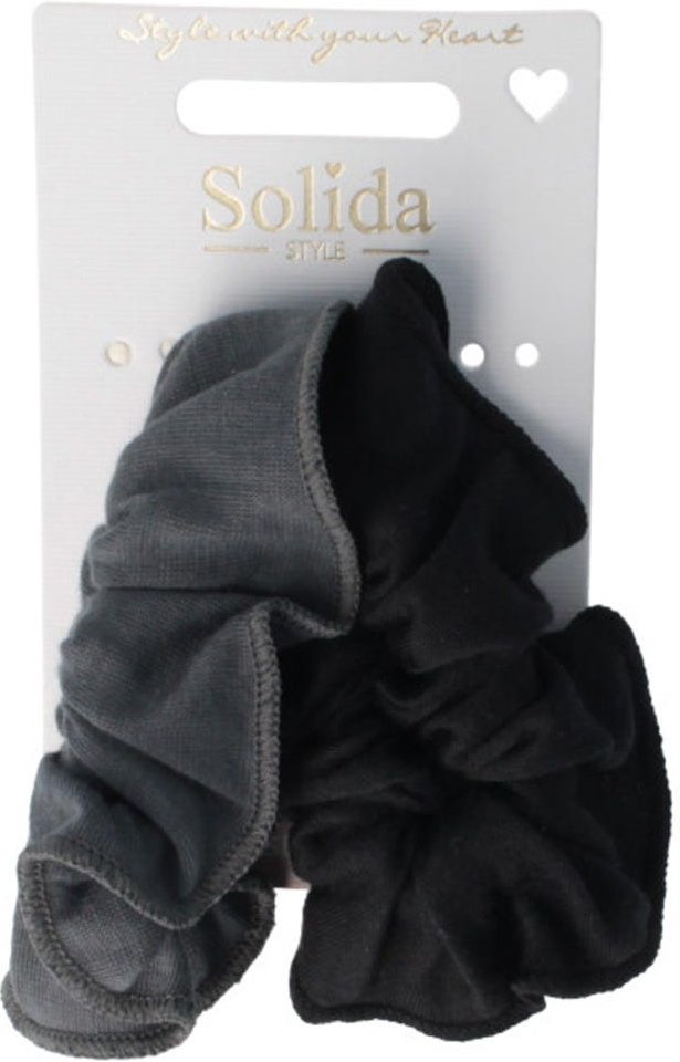 Solida Scrunchie grau/schwarz 2 Stück