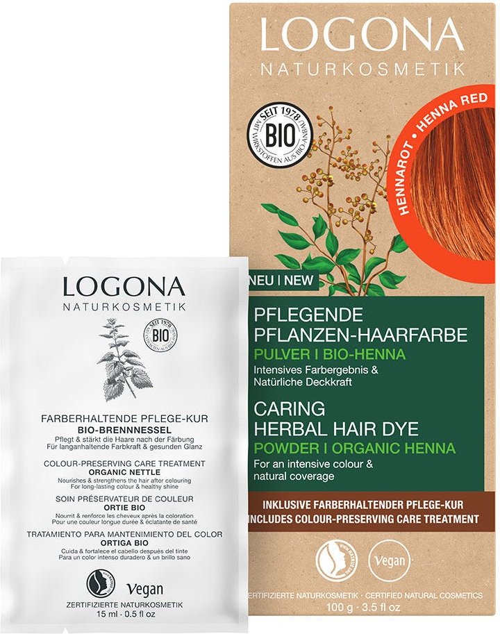 LOGONA Pflanzen-Haarfarbe Pulver Hennarot 100 ml