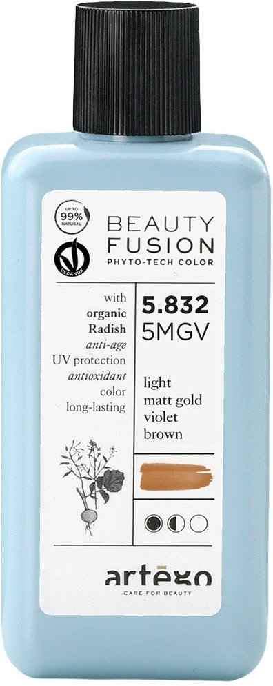 Artego Beauty Fusion Haarfarbe 5.832 Hellbraun Grün Gold Violett 100 ml