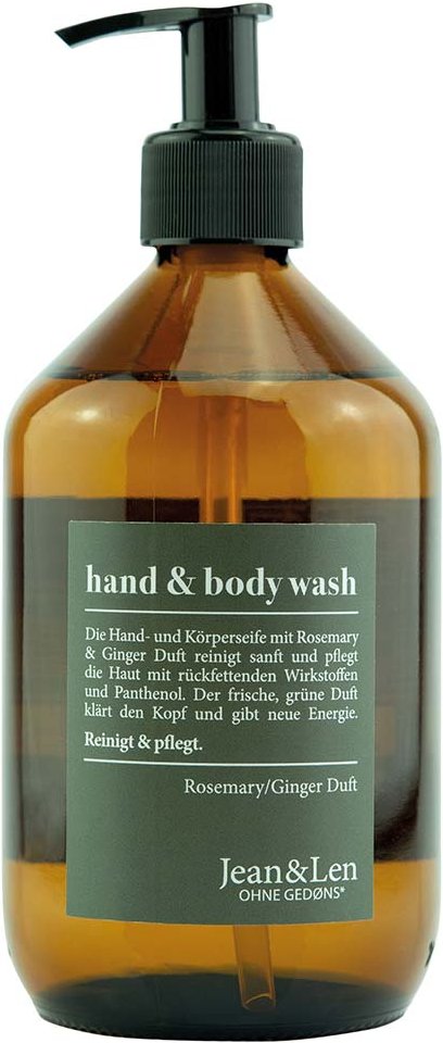 Jean & Len Hand & Bodywash Rosemary Ginger 500 ml