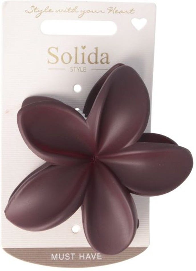 Solida Haarklammer Bali Blume bordeaux