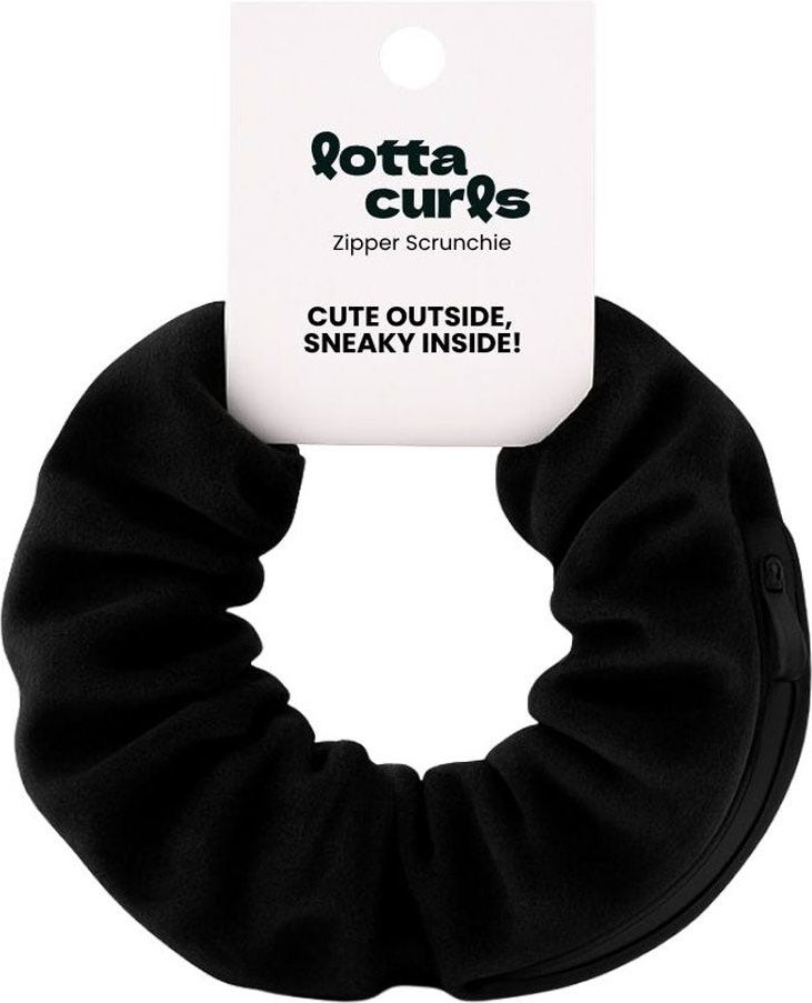 Lotta Curls Zipper Scrunchie Black