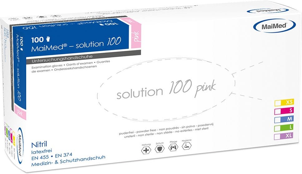 Thumbnail - MaiMed Solution 100 Nitril Handschuhe Pink Gr. XS 100 Stück