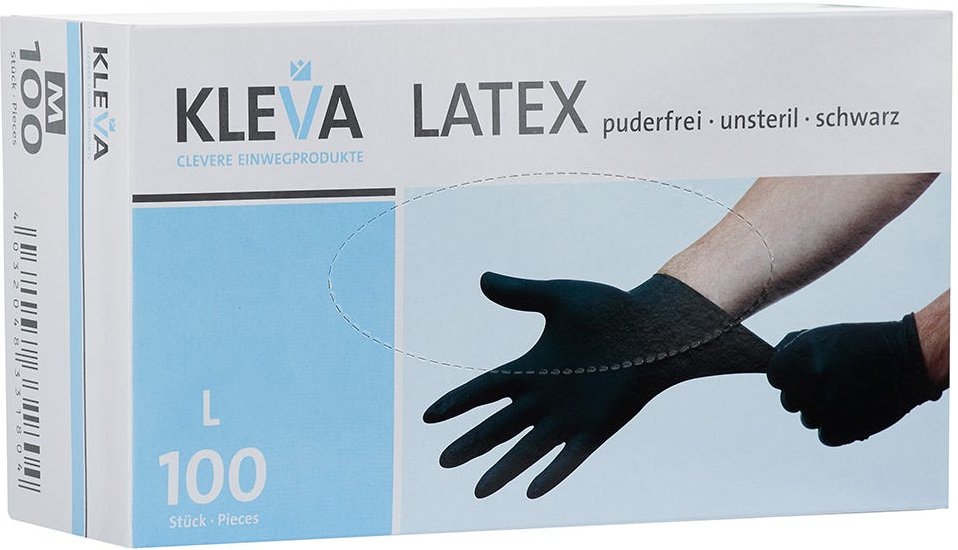 Thumbnail - Kleva Latex-Handschuhe Größe L Schwarz 100 Stück