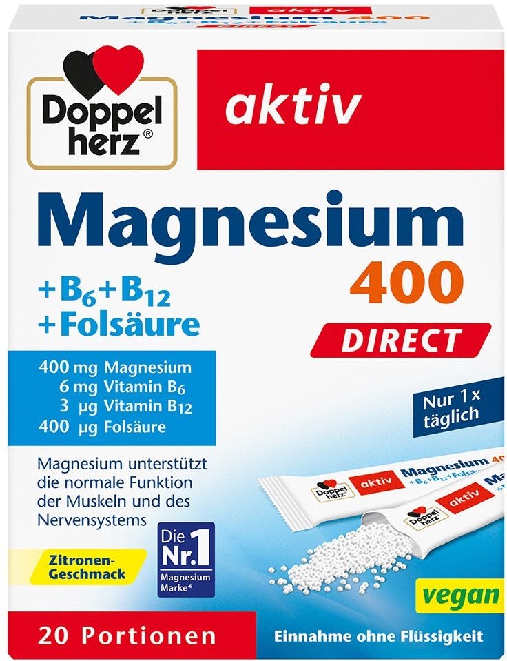 Doppelherz Magnesium + B6 + B12 direct 20 Stück