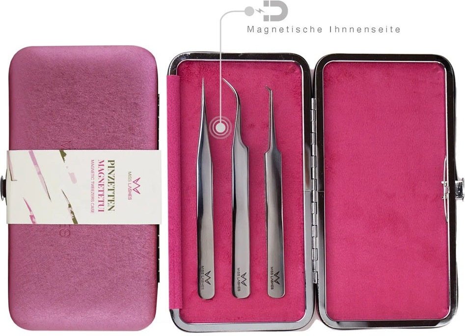 Miss Lashes Pinzetten Magnet Etui Pink
