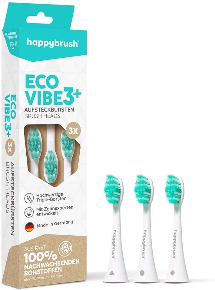 Happybrush Aufsteckbürsten V3+ (white) 3 Stück