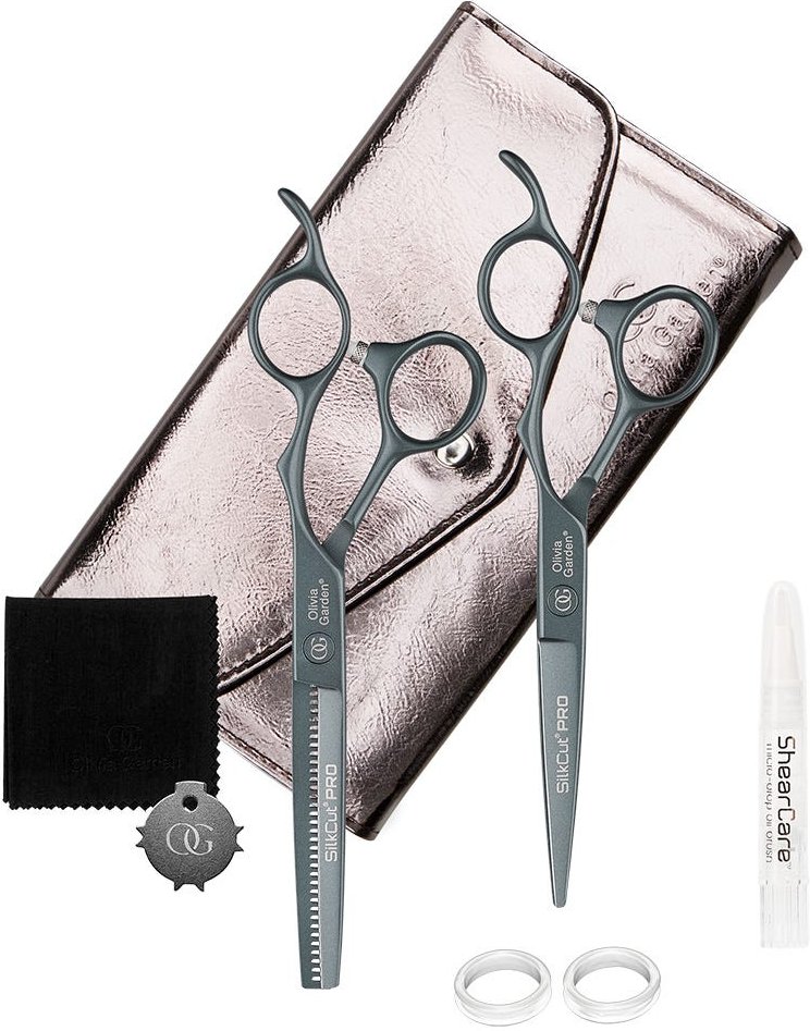 Olivia Garden SilkCut PRO Charcoal 2er Scherenset