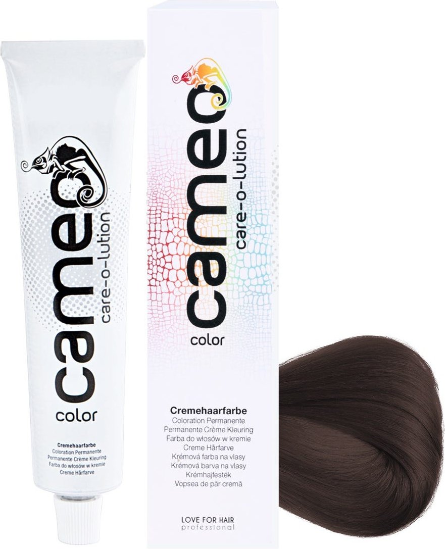 LOVE FOR HAIR Professional cameo color care-o-lution 4/7 mittelbraun braun 60 ml