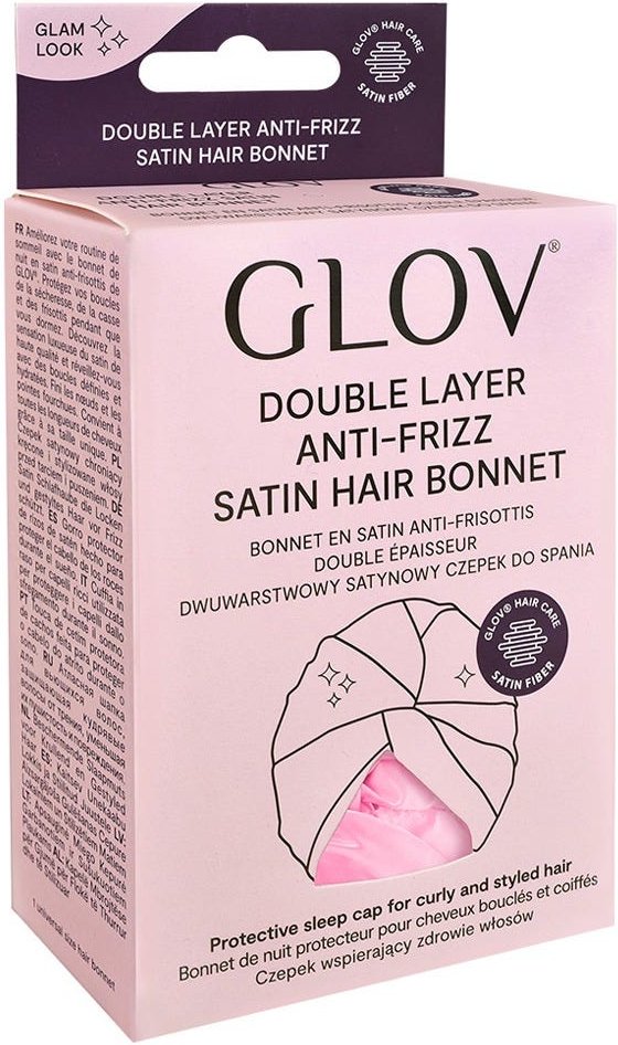 GLOV Double Layer Anti-Frizz Satin Hair Bonnet - Rose