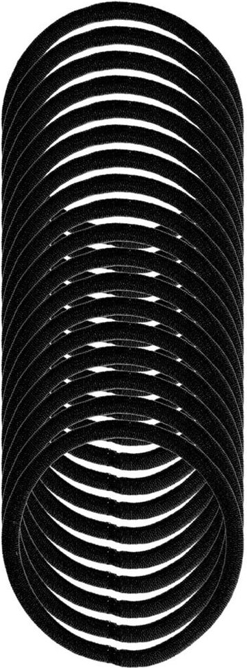 Denman Zopfgummis 4 mm, 18er Karte, schwarz