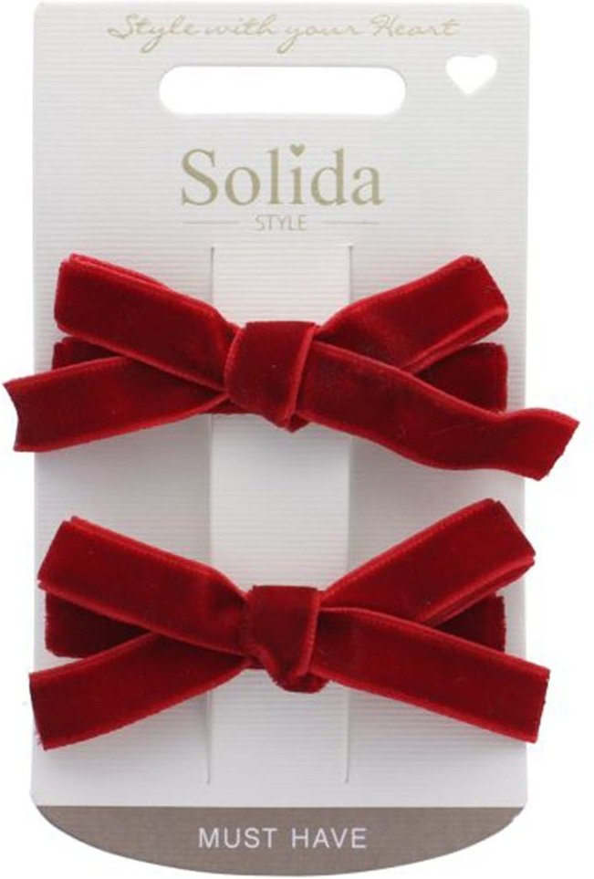 Solida Haarclip Schleifen rot 2 Stück