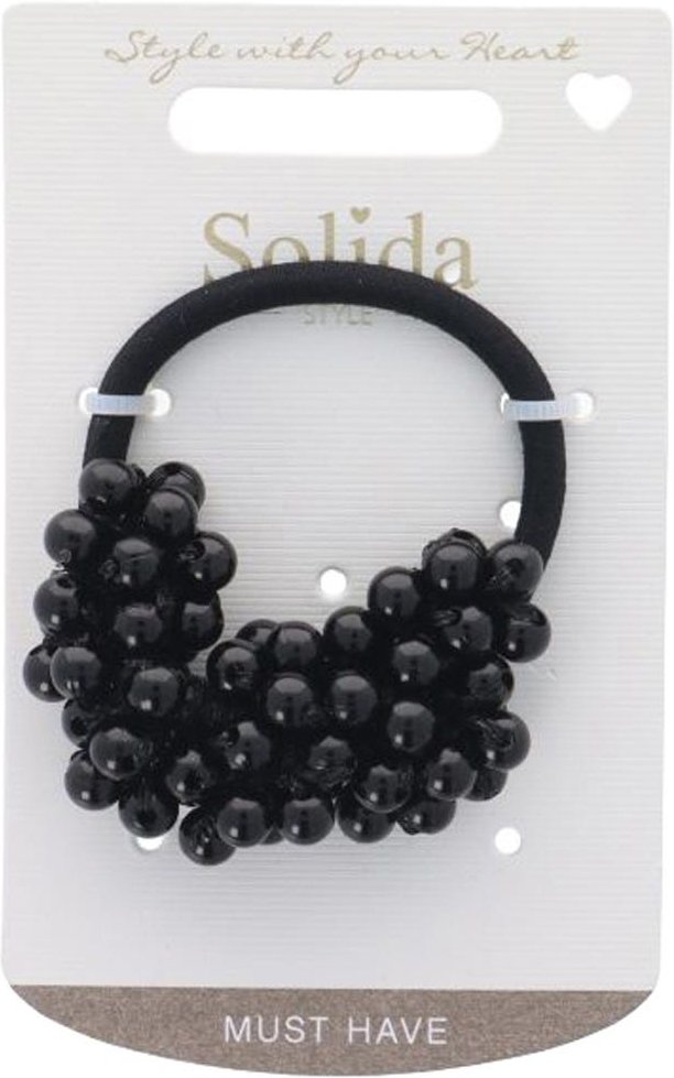 Solida Haargummi Perlen schwarz 1Stk.
