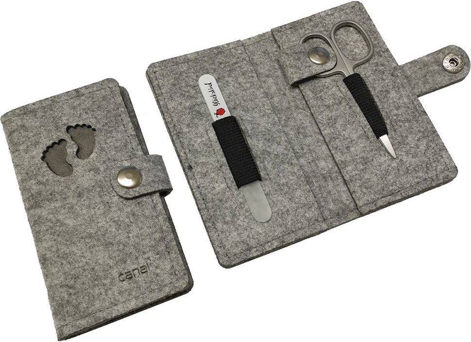 Canal Maniküre-Etui aus Filz "Baby grau" Grau 2-teilig