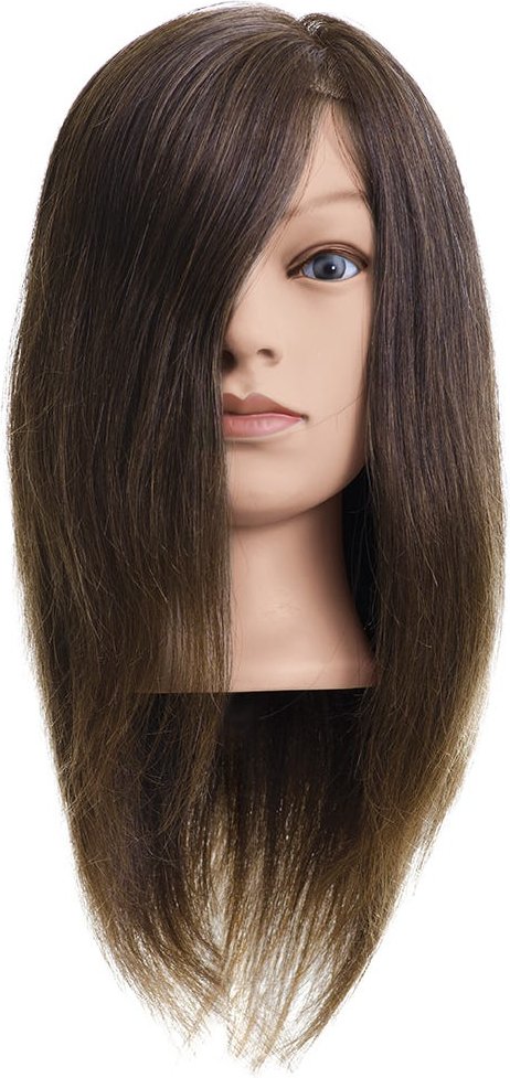 Efalock Übungskopf Hanna Humanhaar braun 40-45 cm