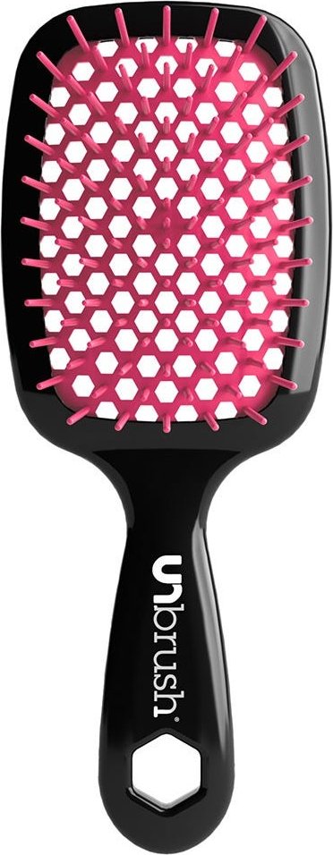 UNbrush Detangling Hair Brush Schwarz/Rosa