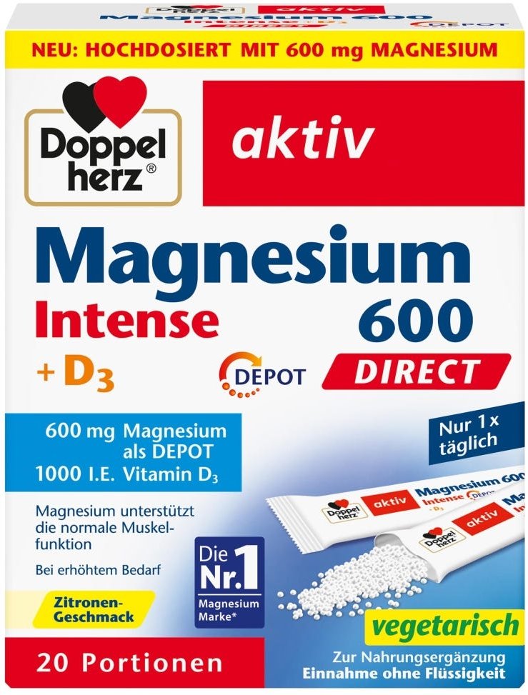 Doppelherz Magnesium 600 Intense + D3 DEPOT DIRECT 20 Stück