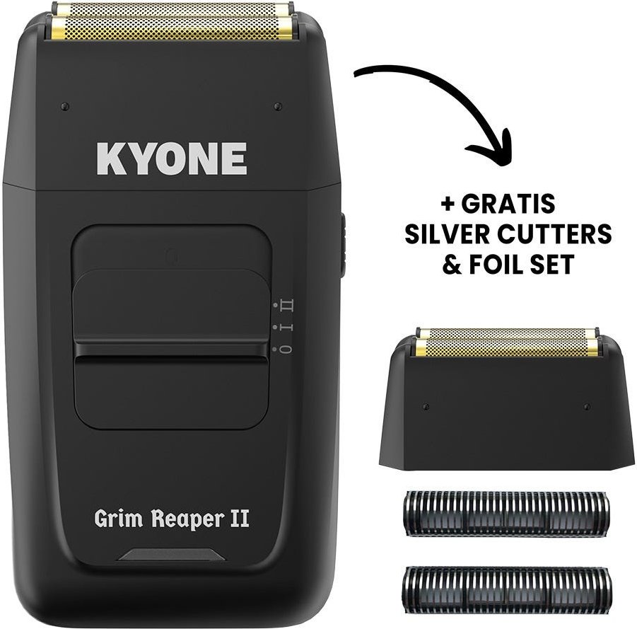 KYONE Grim Reaper II Dual Foil Shaver mit GRATIS Silver Reaper Cutters & Foil Set