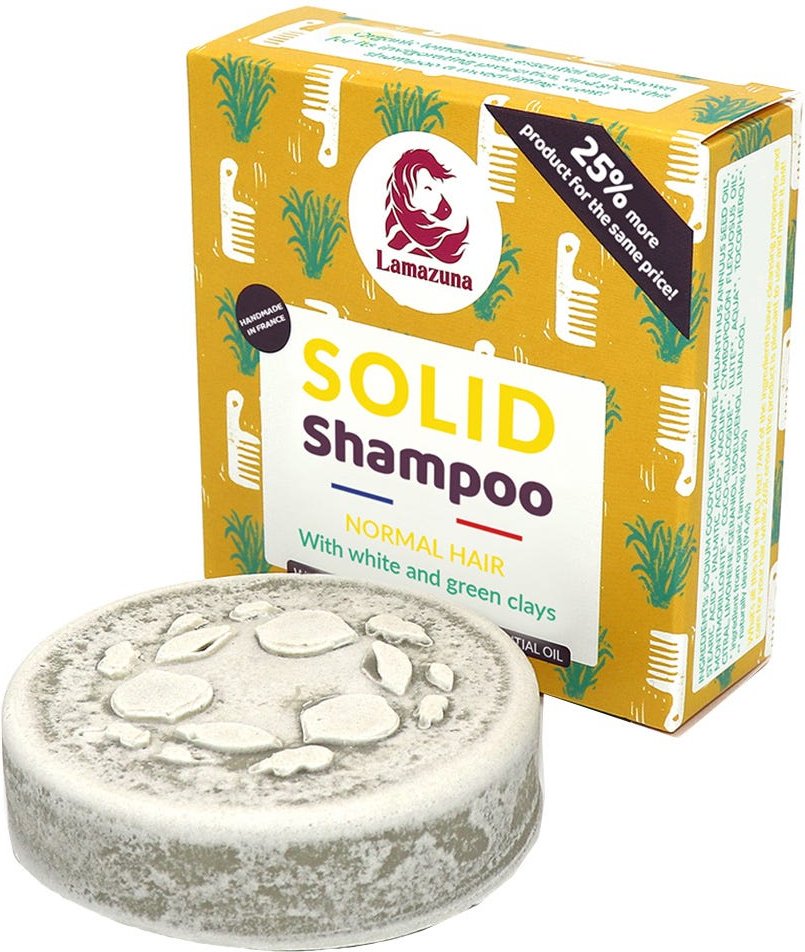 Lamazuna Festes Shampoo Weisse & Grüne Tonerde 70 g