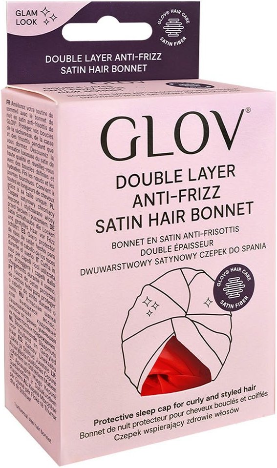 GLOV Double Layer Anti-Frizz Satin Hair Bonnet - Red
