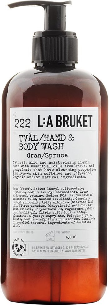 L:A BRUKET No. 222 Hand & Body Wash Spruce 450 ml