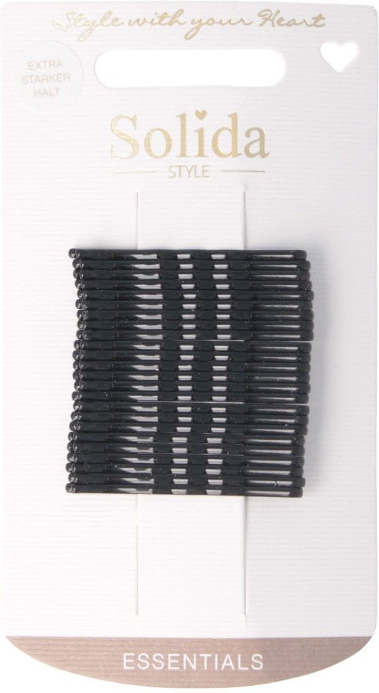 Solida Haarklemme Anti-Rutsch schwarz 24 Stück