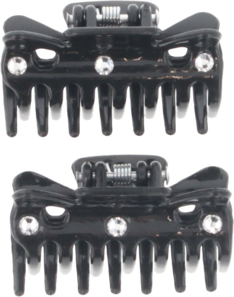 Solida Haarklammer klein schwarz shiny mit Strass