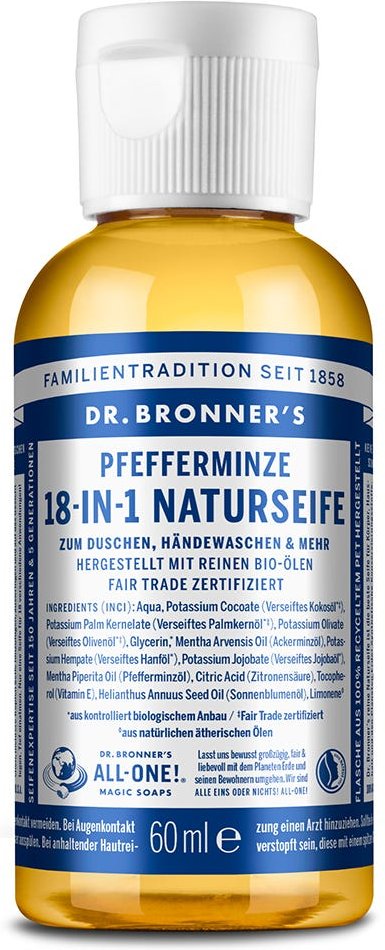 Dr. Bronner's 18-in-1 Naturseife Pfefferminze 60 ml