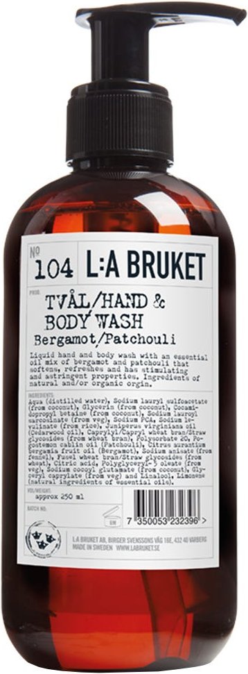L:A BRUKET No.104 Liquid Soap Bergamot/Patch. 250 ml