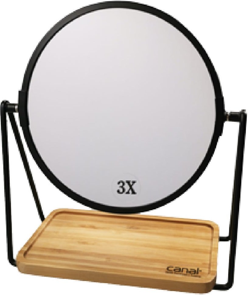 Canal Standspiegel mit Holzablage 3-fach Ø 16 cm