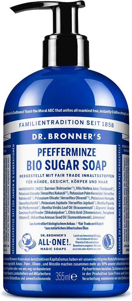 Dr. Bronner's Bio Sugar Soap Pfefferminze 355 ml