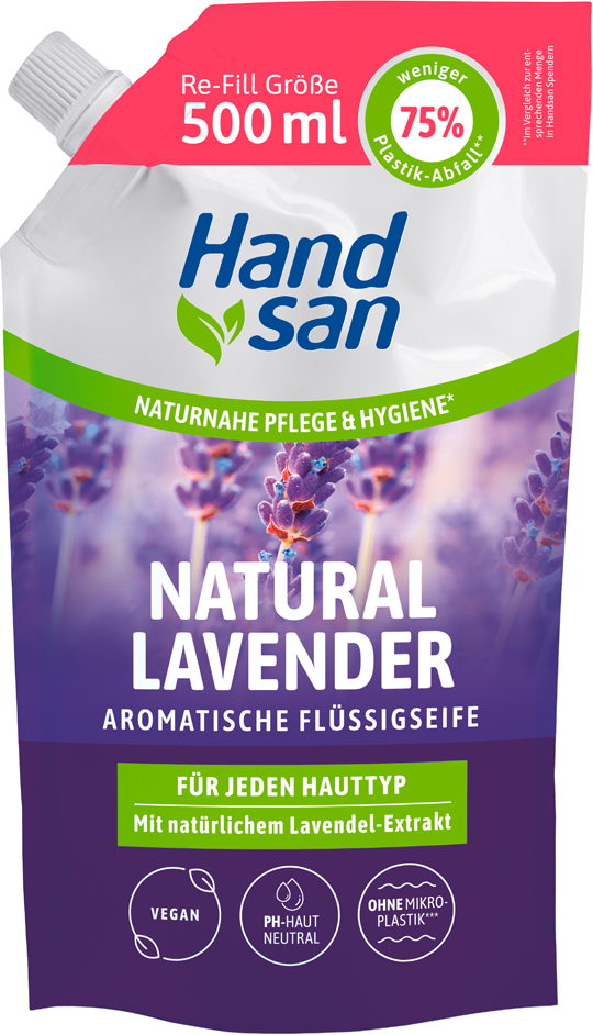 Handsan Natural Lavender Flüssigseife Nachfüllbeutel 500 ml