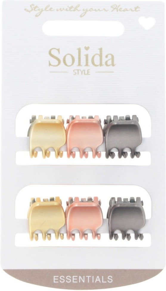 Solida Haarklammer mehrfarbig shiny 6 Stück