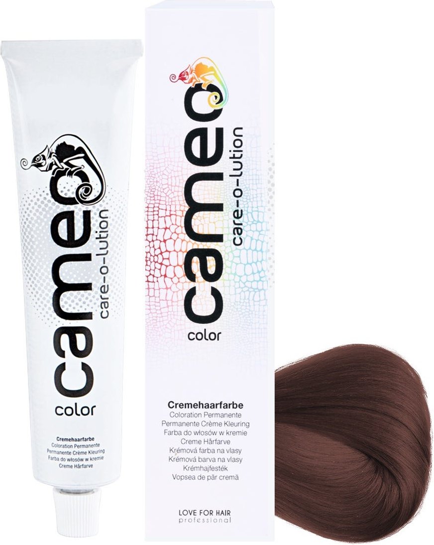 LOVE FOR HAIR Professional cameo color care-o-lution 4/75 mittelbraun braun-mahagoni 60 ml