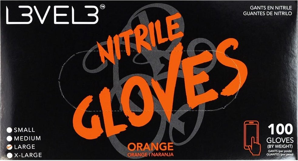 Level3 Nitrile Gloves Large Orange
