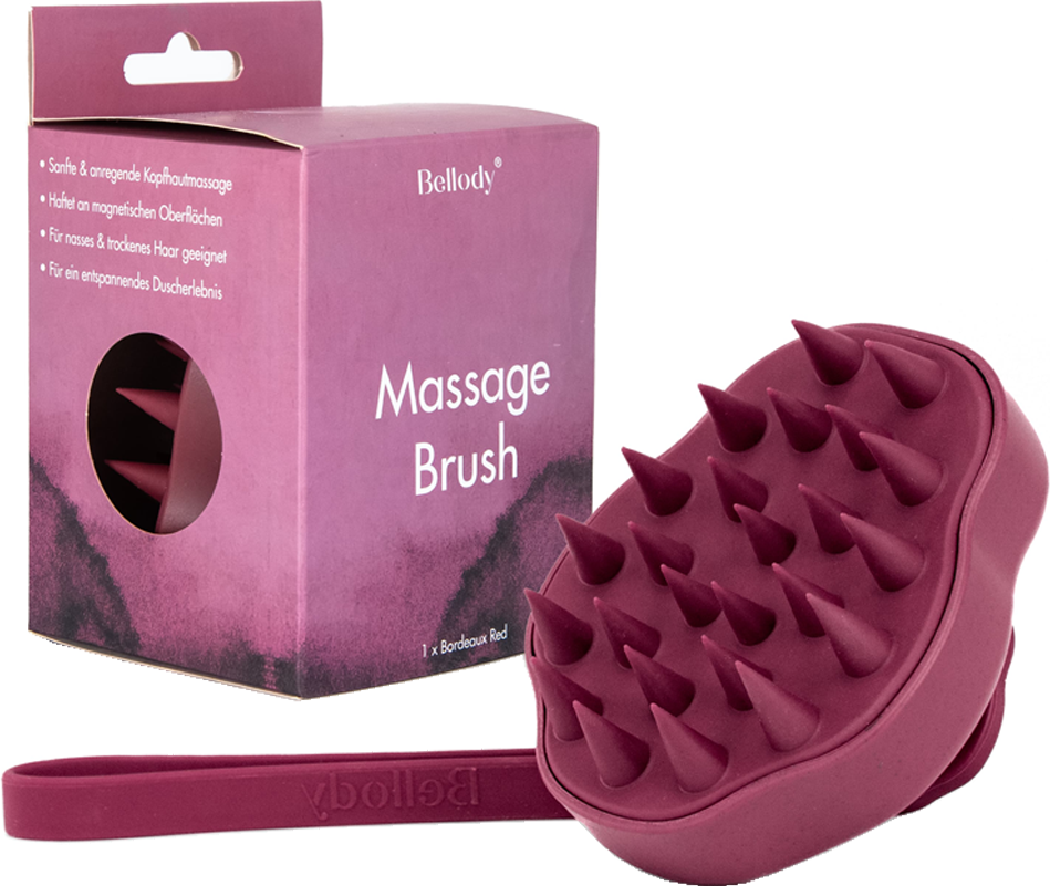 Bellody Kopfmassagebürste Bordeaux Red