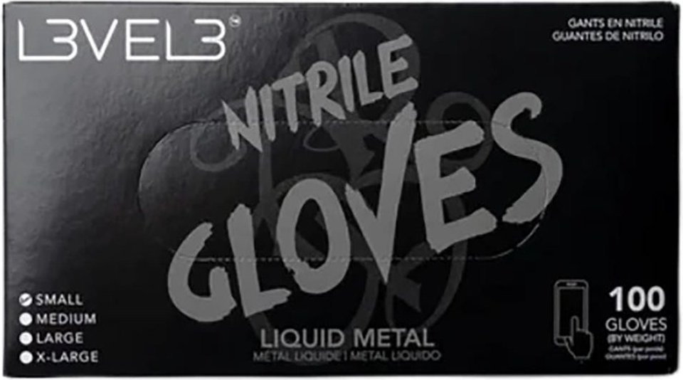 Level3 Nitrile Gloves Small Liquid Metal
