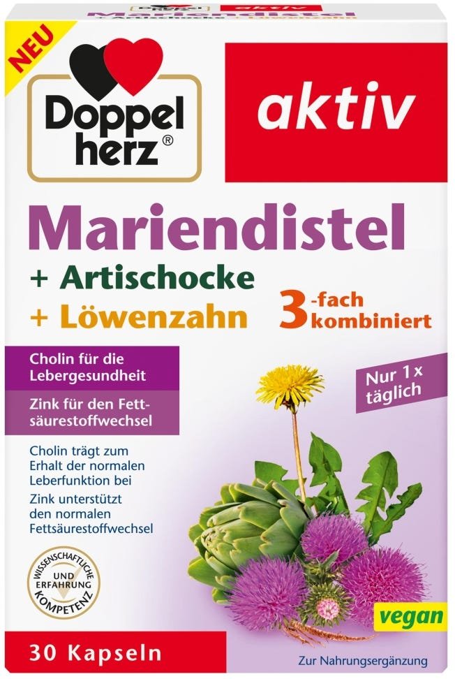 Doppelherz Mariendstel + Artischocke + Löwenzahn 30 Stück