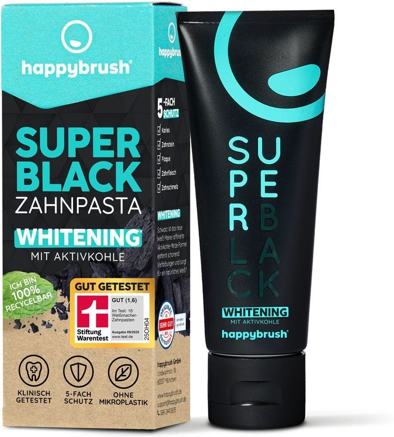 Happybrush SuperBlack Zahnpasta 75 ml