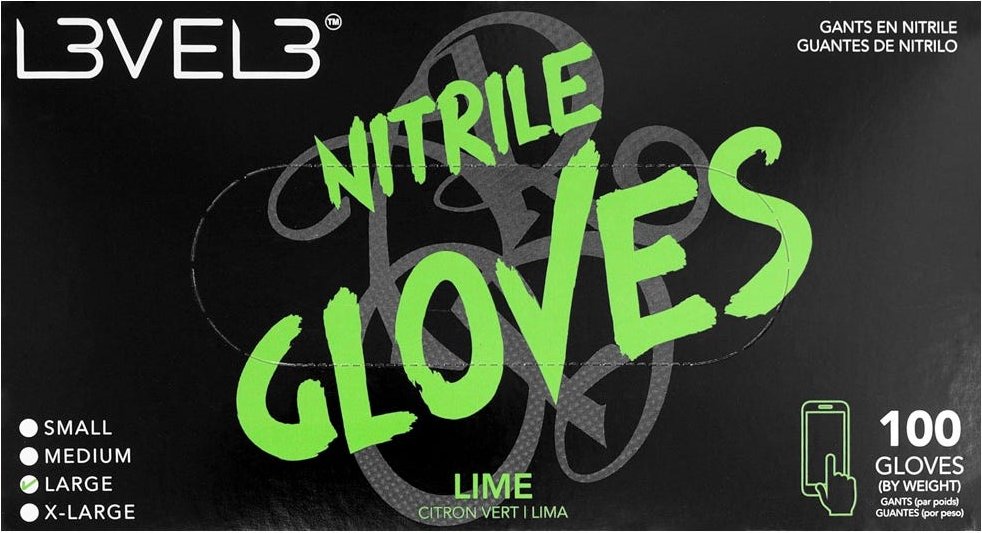 Level3 Nitrile Gloves Large Lime